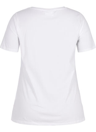 Zizzi Unifarbenes Basic-T-Shirt aus Baumwolle, Bright White, Packshot image number 1