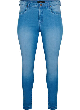 Zizzi Extra schmale Amy Jeans mit hoher Taille, Light blue, Packshot image number 0