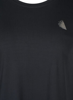 Zizzi Kurzarm Trainingsshirt, Black, Packshot image number 2