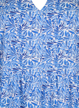 Zizzi FLASH – A-Linien-Kleid mit Print, White Blue AOP, Packshot image number 2