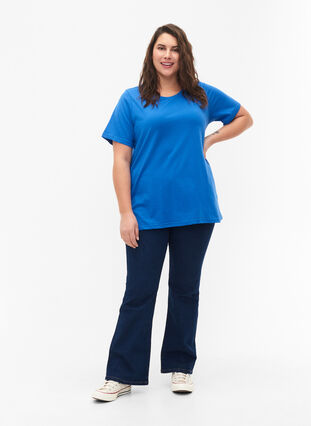Zizzi FLASH - T-Shirt mit Rundhalsausschnitt, Strong Blue, Model image number 2