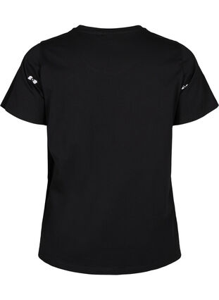 Zizzi T-Shirt aus Bio-Baumwolle mit Herzen, Black W. Bow Emb. , Packshot image number 1