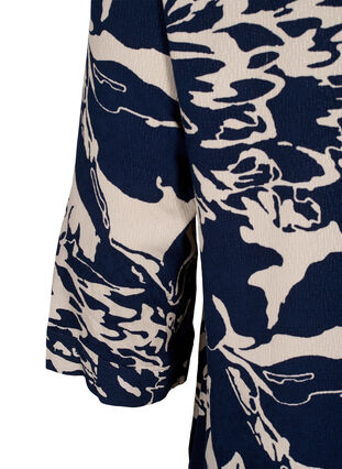 Zizzi Tunika mit Print und 3/4-Ärmeln, Navy Blazer AOP, Packshot image number 3