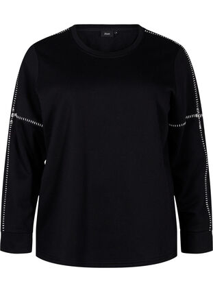 Zizzi Sweatshirt mit Kontrastnähten, Black, Packshot image number 0