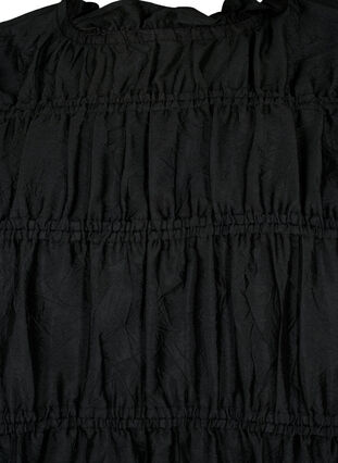 Zizzi Kleid mit Rüschen und elastischen Schnittlinien, Black, Packshot image number 2