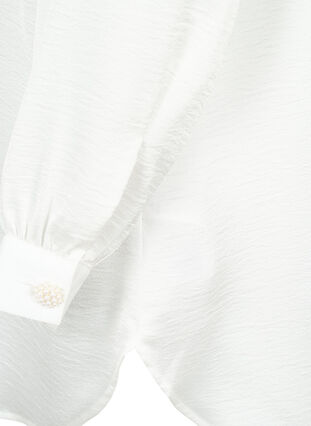 Zizzi Langes Hemd mit Perlenknöpfen, Bright White, Packshot image number 3