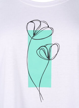 Zizzi FLASH - T-Shirt mit Motiv, Bright White Flower, Packshot image number 2