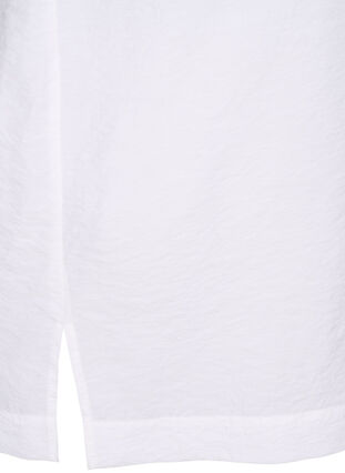 Zizzi Langes Hemd aus Viskose mit kurzen Ärmeln, Bright White, Packshot image number 3