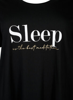 Zizzi Kurzärmeliges Nachthemd aus Bio-Baumwolle, Black Sleep, Packshot image number 2