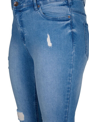 Zizzi Amy-Jeans mit superschmaler Passform und gerippten Details, Blue denim, Packshot image number 2