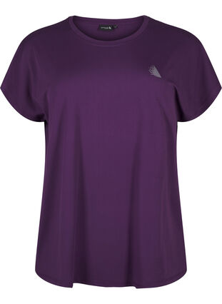 Zizzi Unifarbenes T-Shirt fürs Training, Purple Pennant, Packshot image number 0