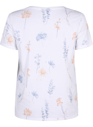 Zizzi T-Shirt aus Bio-Baumwolle mit Blumendruck, White W. Blue flower, Packshot image number 1