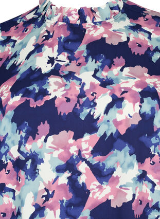 Zizzi FLASH – Langärmeliges Kleid mit Aufdruck, Evening Blue Water, Packshot image number 2