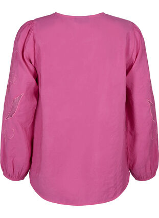 Zizzi Bluse aus TENCEL™-Modal mit gestickten Details, Phlox Pink, Packshot image number 1