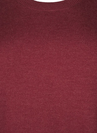 Zizzi FLASH – Strickpullover mit Rundhalsausschnitt, Merlot Mel., Packshot image number 2