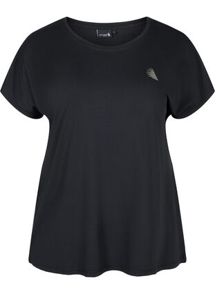 Zizzi Kurzarm Trainingsshirt, Black, Packshot image number 0