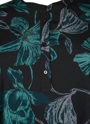 Zizzi FLASH - Geblümte Tunika mit langen Ärmeln, Black Scarab Flower, Packshot image number 2
