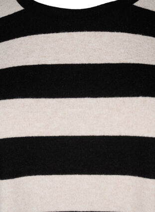 Zizzi  Langärmlige Bluse mit Streifenmuster, Bl. Beige Mel.Stripe, Packshot image number 2