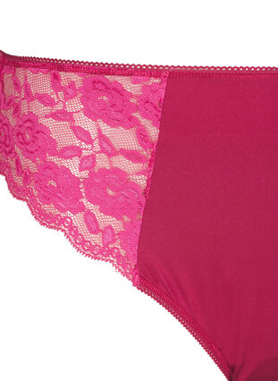 Zizzi Unterhose im Brazil-Style aus Mikrofaser mit Spitze, Rumba Red, Packshot image number 2