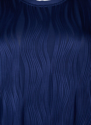 Zizzi Langärmliges Kleid mit Texturmuster, Maritime Blue, Packshot image number 2