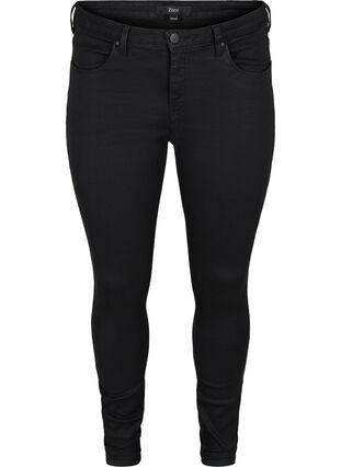 Zizzi Super Slim Amy Jeans mit hoher Taille, Black, Packshot image number 0