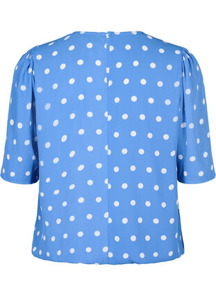 Zizzi Gepunktete Bluse mit kurzen Ärmeln, River S. White Dot, Packshot image number 1