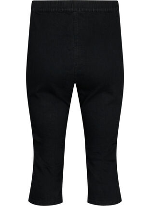 Zizzi FLASH - Hoch taillierte Capri-Hose aus Denim mit Slim Fit, Black, Packshot image number 1