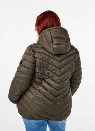 Zizzi Leichte Jacke mit Kapuze, Beluga, Model image number 1