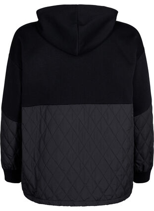 Zizzi Kapuzensweatshirt mit Steppung, Black, Packshot image number 1