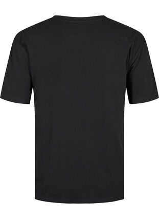 Zizzi T-Shirt aus Bio-Baumwolle mit Schmucksteinen, Black, Packshot image number 1