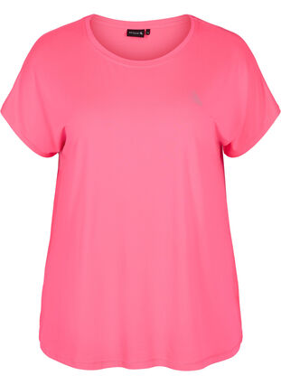 Zizzi Einfarbiges Trainings-T-Shirt, Neon pink, Packshot image number 0