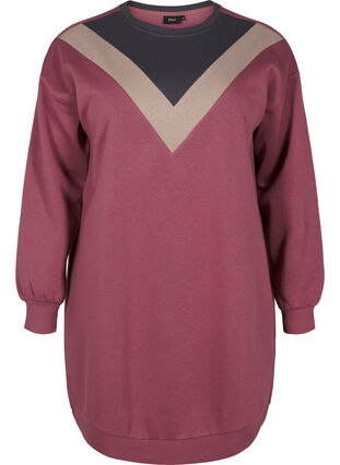 Zizzi Langes Sweatshirt mit Farbblock, Rose B. Color Block, Packshot image number 0