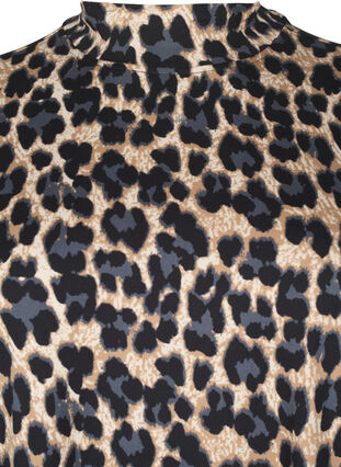 Zizzi FLASH - Langärmelige Bluse mit Rollkragen, Leopard Print , Packshot image number 2