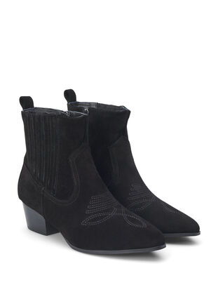 Zizzi Extra-Weite - Wildleder-Stiefelette, Black, Packshot image number 1