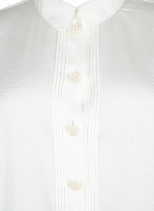 Zizzi Langes Hemd mit Perlenknöpfen, Bright White, Packshot image number 2