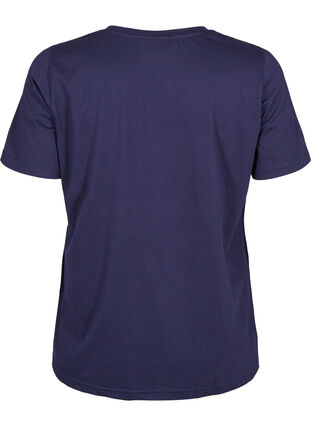 Zizzi FLASH - T-Shirt mit Motiv, Navy Blazer Wave , Packshot image number 1