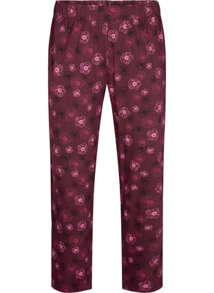 Zizzi Cotton Pyjamas Hose mit Druck, Fig Flower AOP, Packshot image number 0