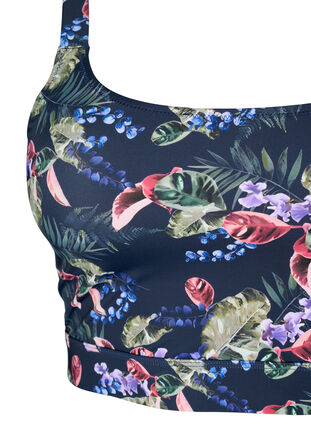 Zizzi Bedrucktes Bikini-Top mit verstellbaren Trägern, Deep Palm AOP, Packshot image number 2