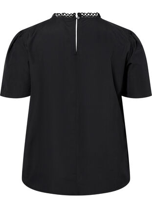 Zizzi Bluse mit Anglaise-Stickerei und 1/2 Ärmeln, Black, Packshot image number 1