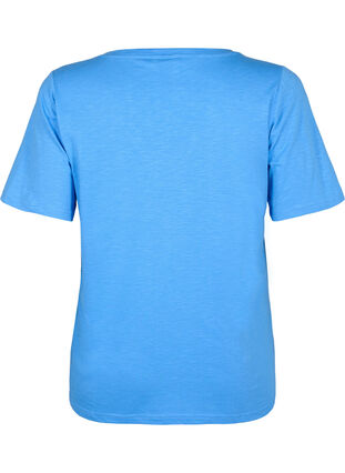 Zizzi Kurzärmliges Basic-T-Shirt mit V-Ausschnitt, Marina, Packshot image number 1