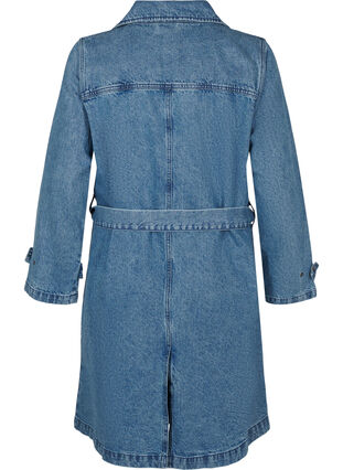 Zizzi Denim-Trenchcoat mit Gürtel, Blue Denim, Packshot image number 1