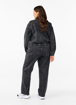 Zizzi Weite Jeans mit verkürzter Länge, Dark Grey Denim, Model image number 1