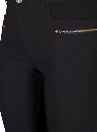 Zizzi Enganliegende Hose mit Reißverschlüssen, Black, Packshot image number 2