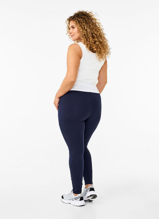 Zizzi Gefütterte Baumwollleggings., Night Sky, Model image number 1