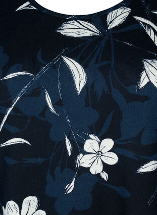 Zizzi  Bluse mit Blumenmuster und langen Ärmeln, Navy B. Flower AOP, Packshot image number 2
