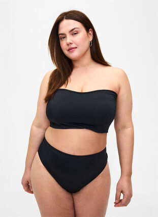 Zizzi Einfarbiges Bikini-Unterteil mit normaler Taille, Black, Model image number 0