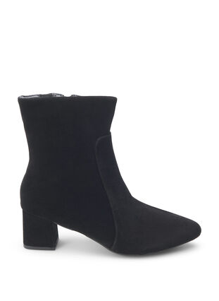 Zizzi Extra-Weite - Knöchenstiefel aus Wildleder mit Absatz, Black, Packshot image number 0