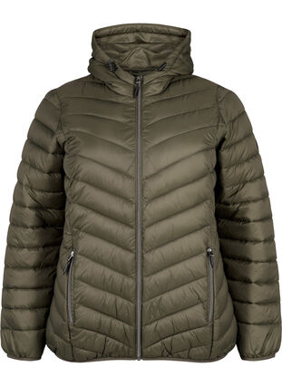 Zizzi Leichte Jacke mit Kapuze, Beluga, Packshot image number 0