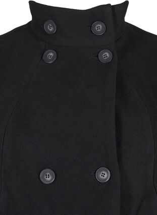 Zizzi Kurzer A-linienförmiger Trenchcoat, Black, Packshot image number 2