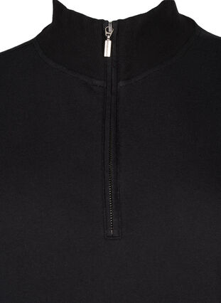 Zizzi Sweatshirt mit hohem Kragen und Reißverschluss, Black, Packshot image number 2